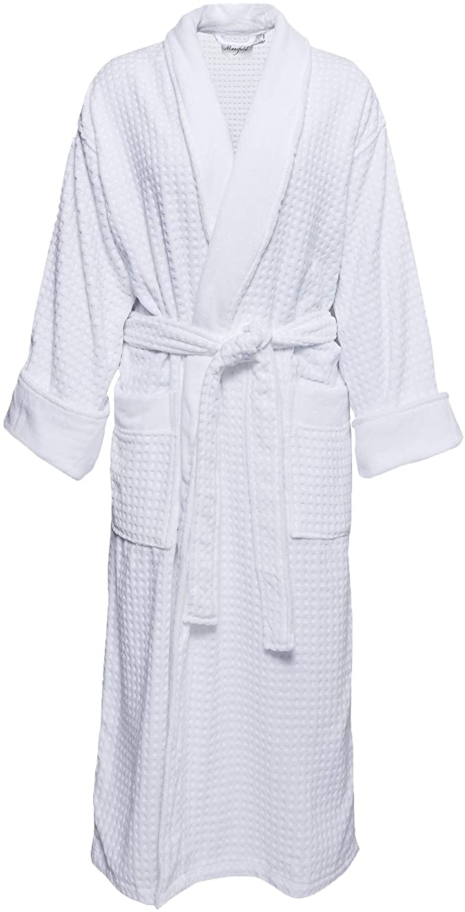 Personalized  Hotel Collection Unisex Jacquard Terry Velour Shawl Collar -White