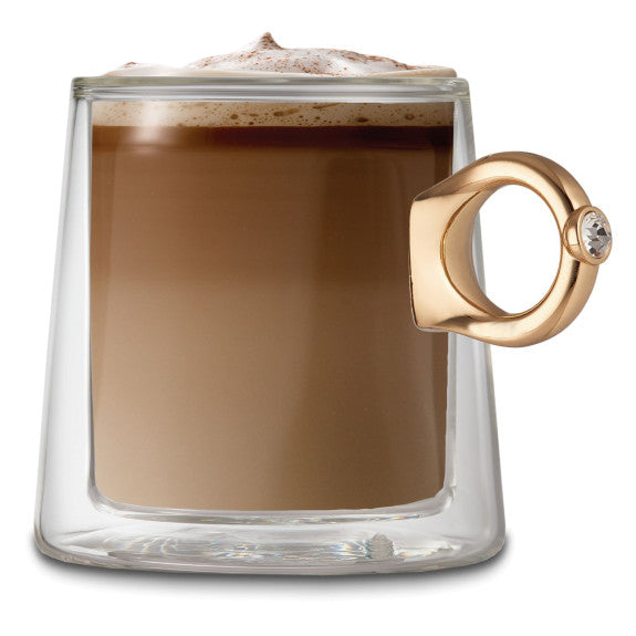 Verre Double Mur Tiffany Mug Ou Poignée 280ml Ensemble de 2