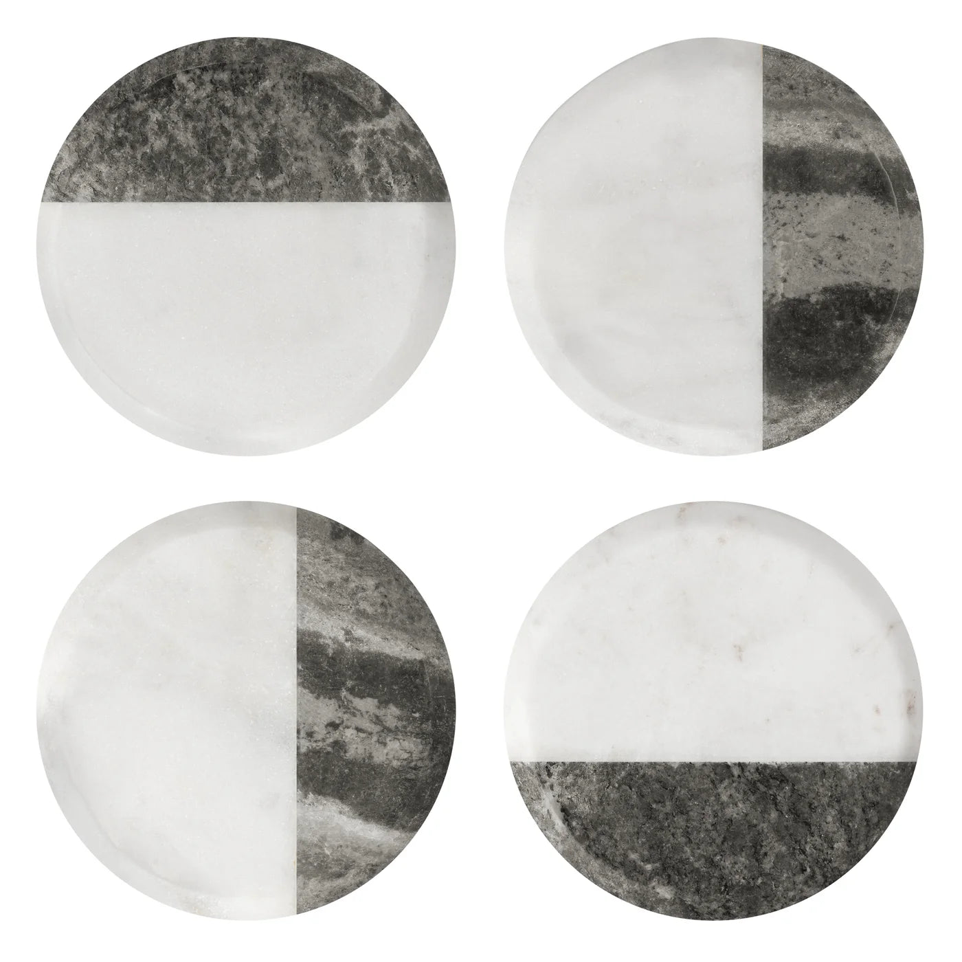 Coasters-Two Tone Marble 4 Piece Set