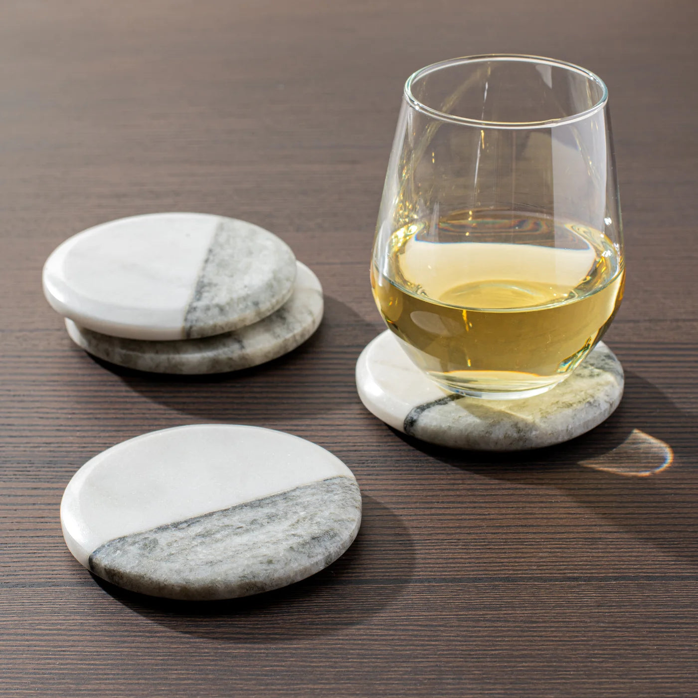 Coasters-Two Tone Marble 4 Piece Set