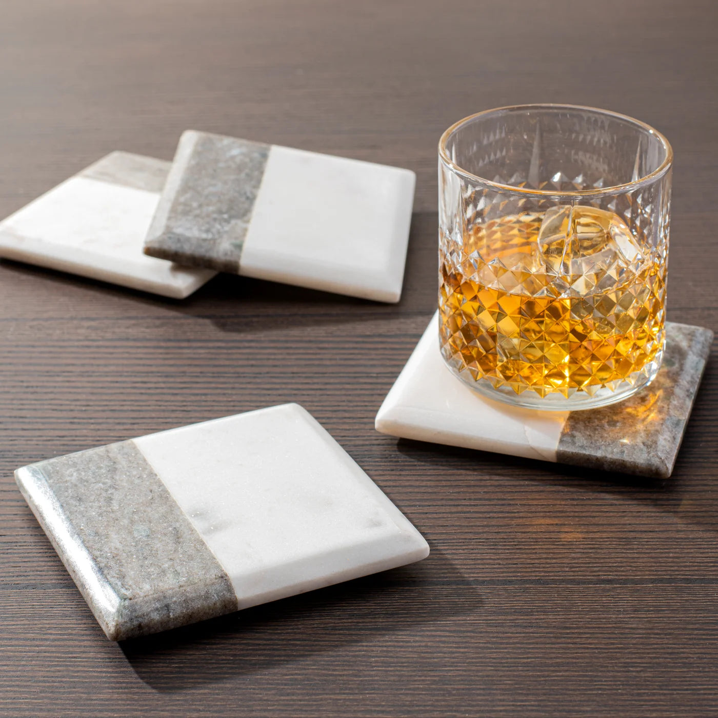 Coasters- TWO TONE Marble - 4 PIECE SET