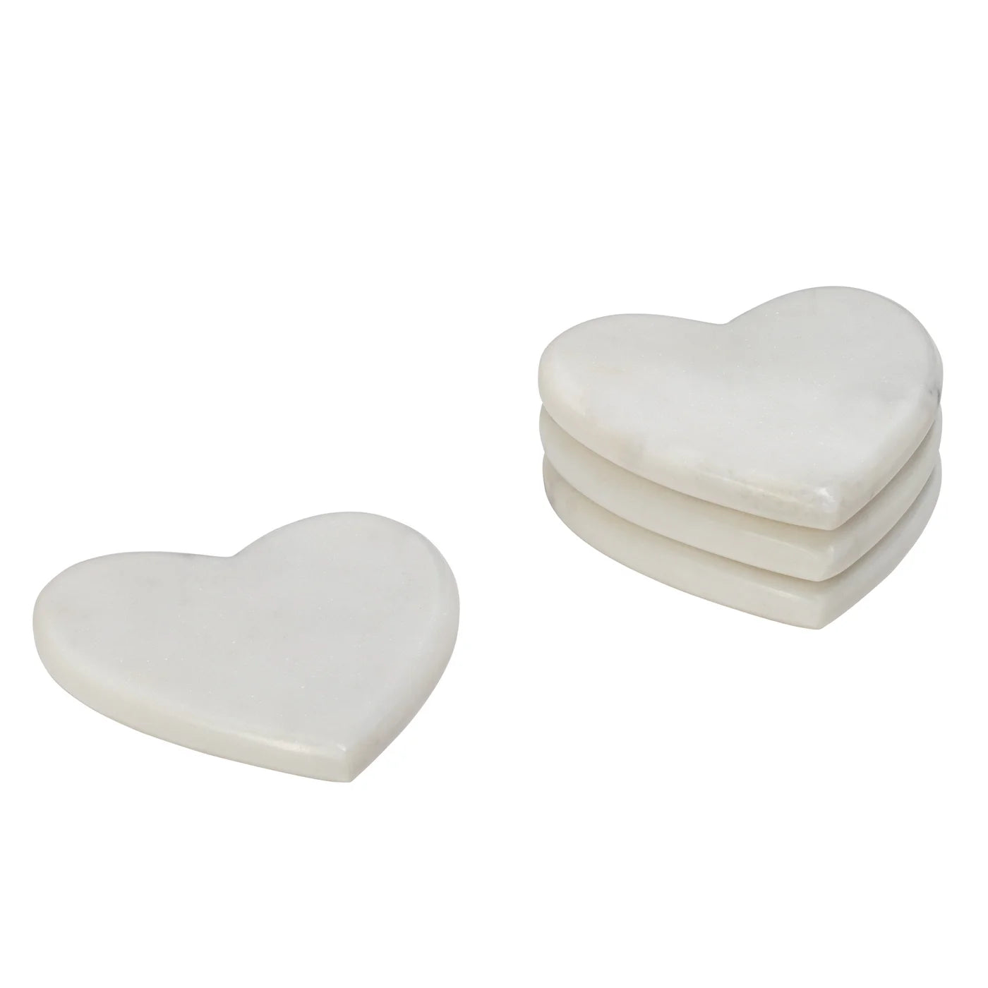 Marble Heart 4 Piece 4" Coaster Set