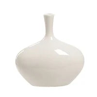 White Crackle Ceramic Vase -8.75h" - wide