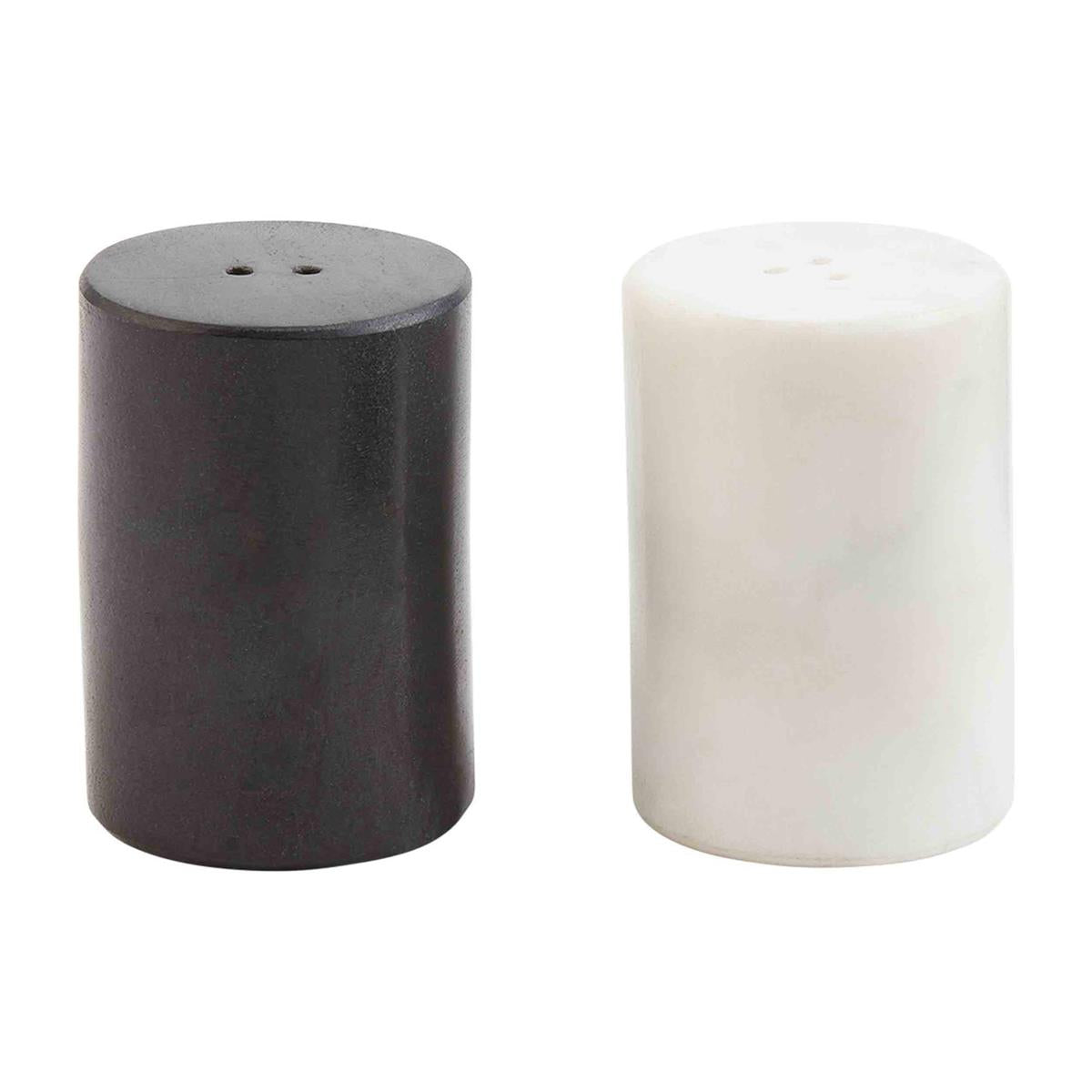 Mudpie MARBLE BLACK AND WHITE SALT & PEPPER SHAKERS