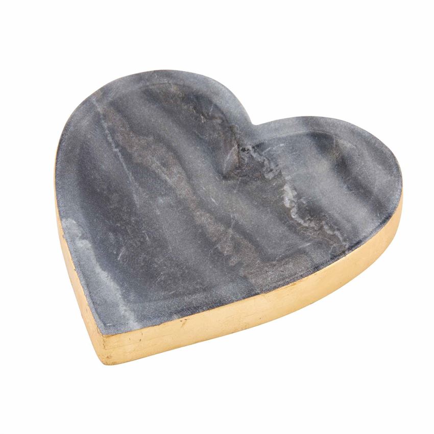 Mudpie Heart Marble Gold Trinket Dish