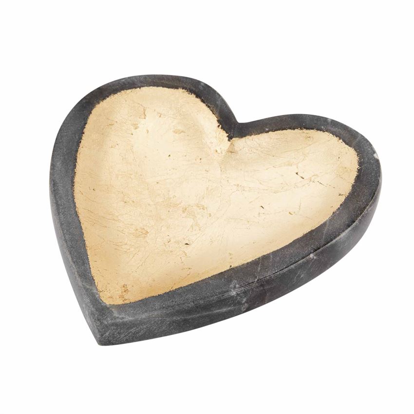 Mudpie Heart Marble Grey Trinket Dish