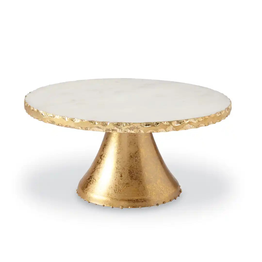 Mudpie MARBLE GOLD PEDESTAL CAKE STAND