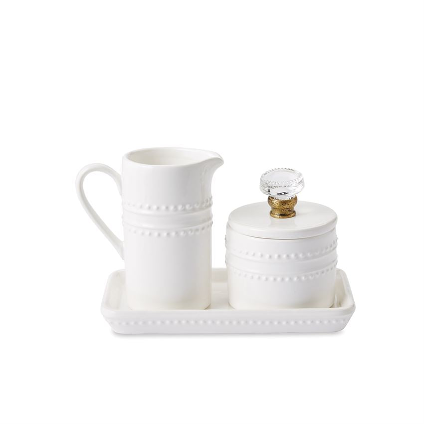 Mudpie Ceramic Door Knob Cream And Sugar Set