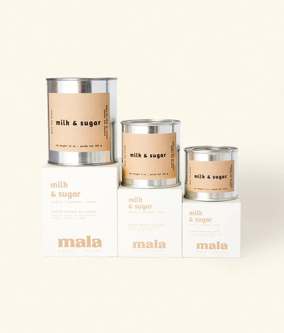 Candle Mala 16oz Milk and Sugar | Vanilla + Cinnamon + Cream