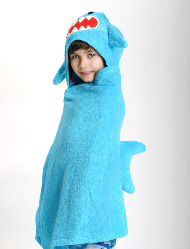 Personalized Kids Plush Terry Hooded Bath Towel - Shark