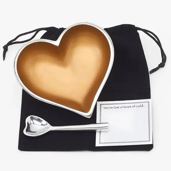 Heart of gold bowl w/ Heart Spoon and Note Card