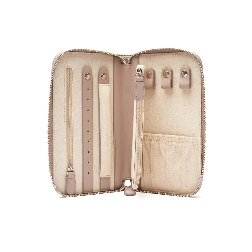 The Luna Travel Jewelry Wallet (Cream)