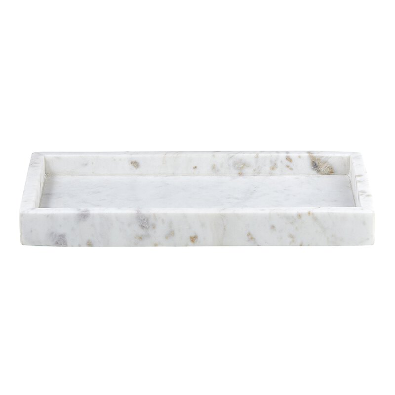 Marble Rectangle Tray - White