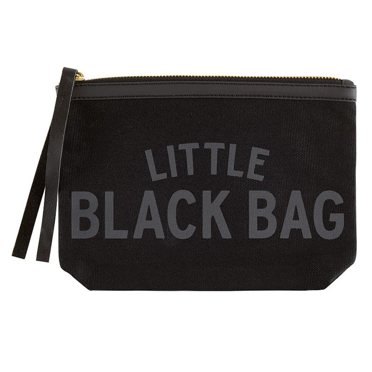 Cosmetic Bag - Black Canvas Pouch - Little Black Bag