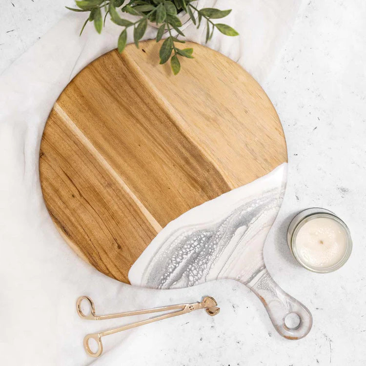 Wood Board- Round Cheese Paddle Acacia