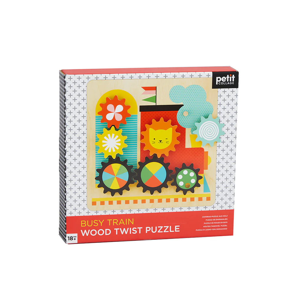 Petit Collage Puzzle - Busy Train Wooden Twist