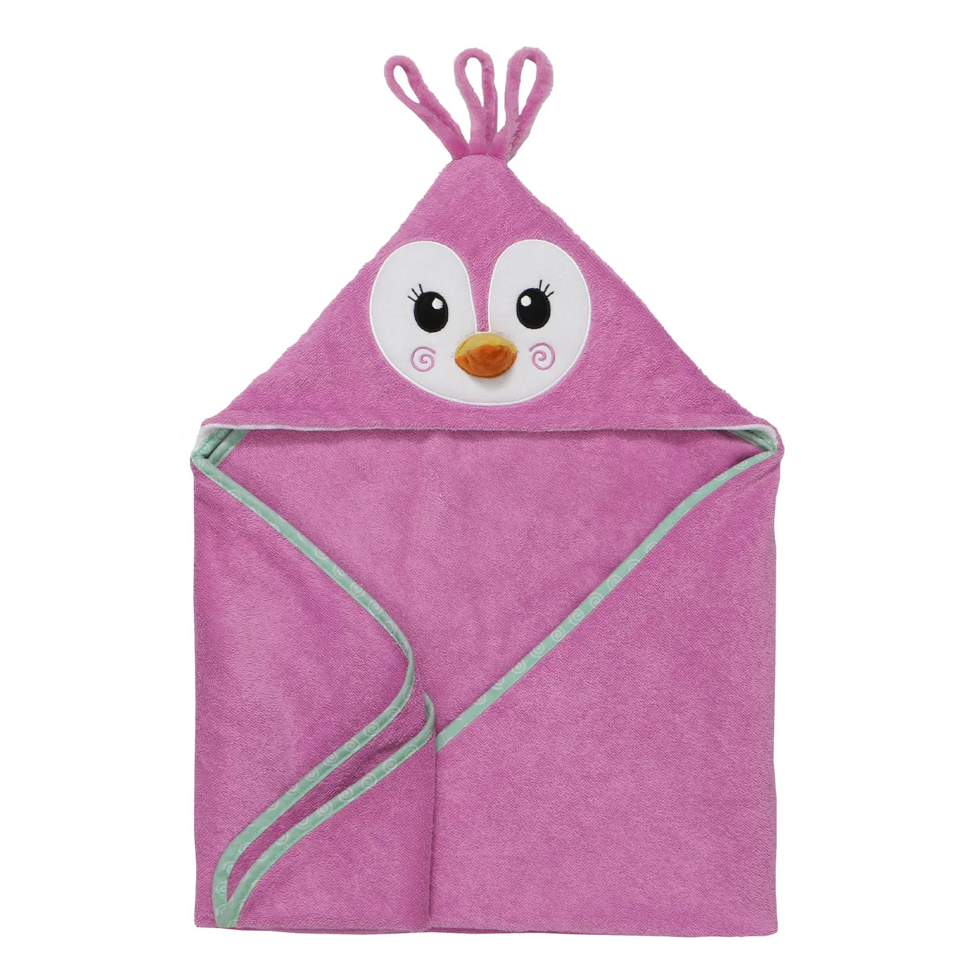 Personalized Bath Towel - Baby Terry Hooded - Penny Penguin