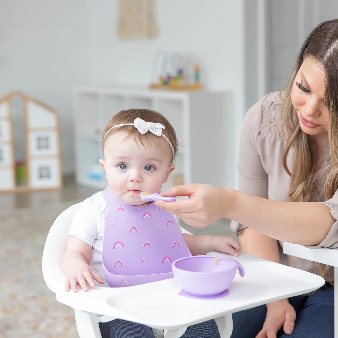 Silicone Bibs - Rainbows