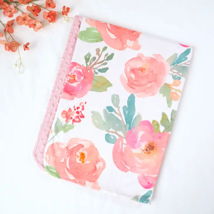 Personalized  Baby & Toddler Blanket - Peonies