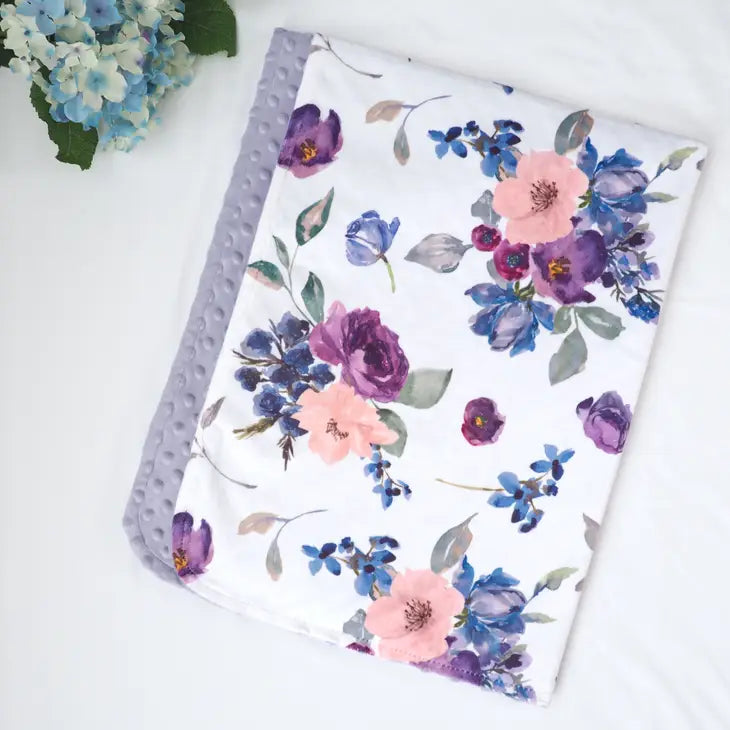 Personalized Baby & Toddler Blanket - Purple & Blush Floral