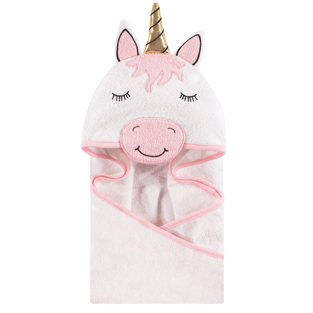 Personalized Baby Cotton Animal Face Hooded Towel, Modern Unicorn