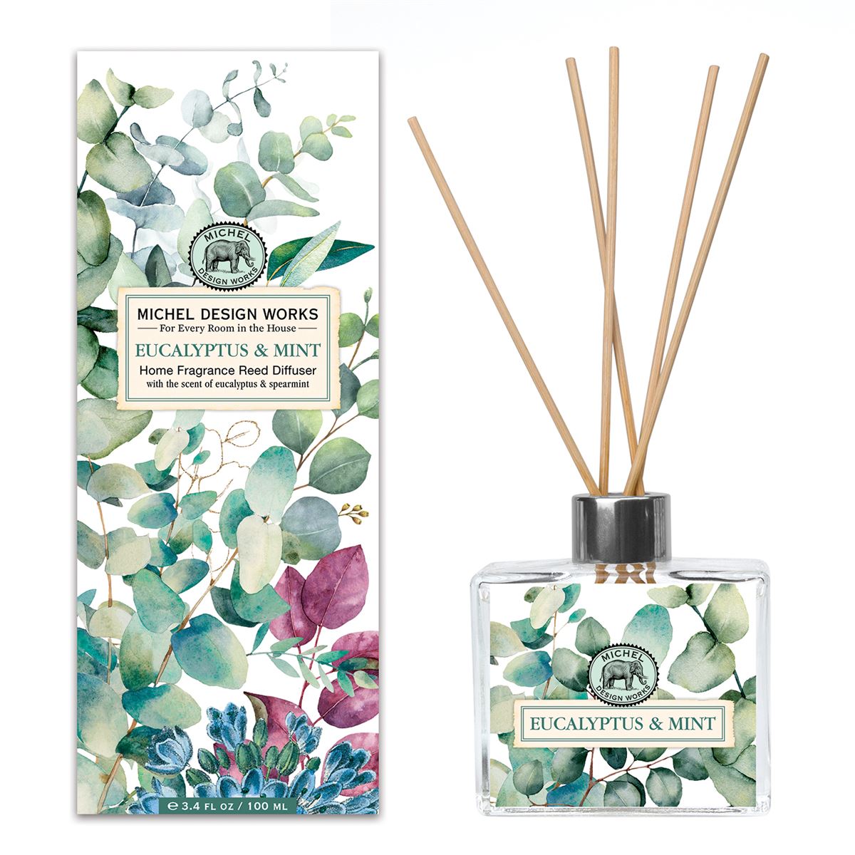 Michel Design - Eucalyptus & Mint Home Fragrance Reed Diffuser