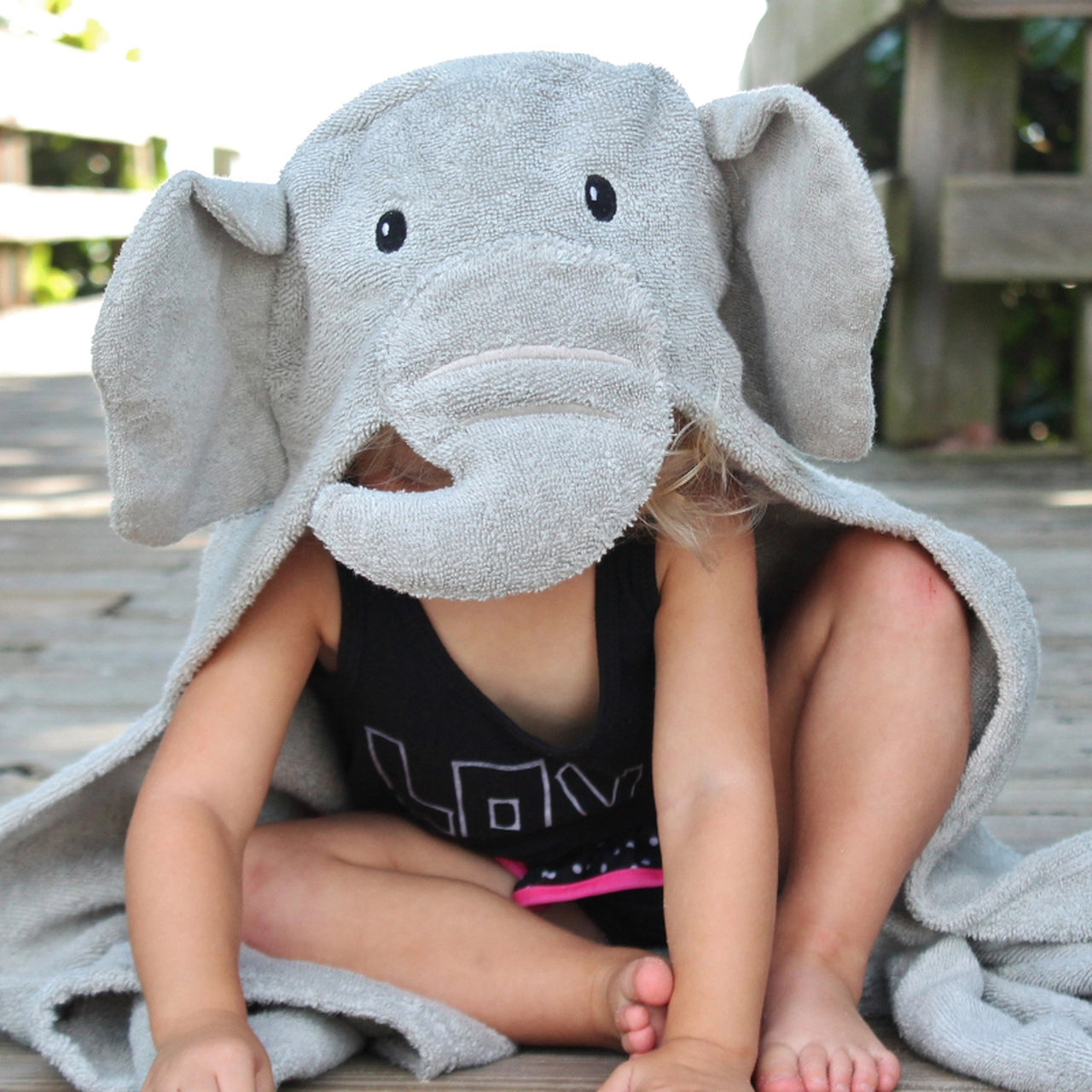Personalized Hooded Towel- Elephant