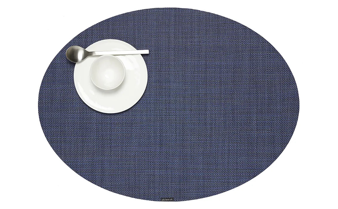 Chilewich Placemat - Oval Mini Basketweave - Indigo