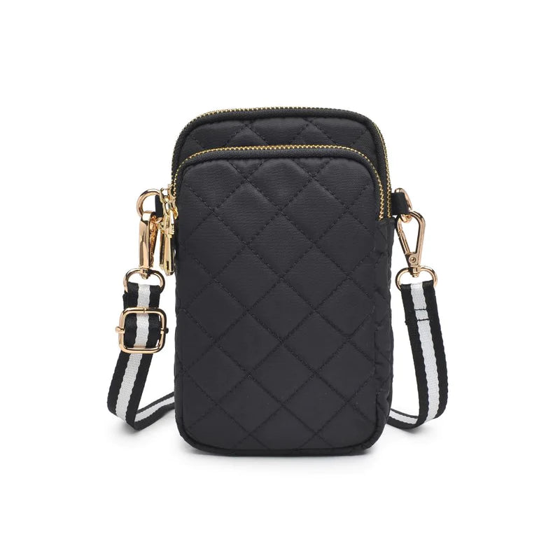 SOL AND Selene Black quilted crossbody bag