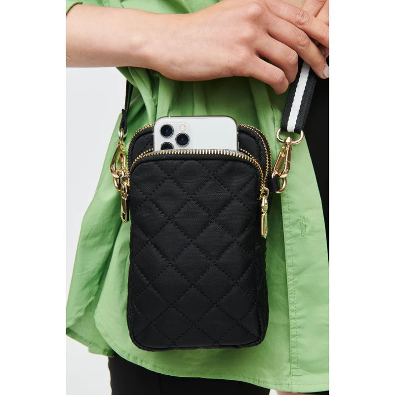 SOL AND Selene Black quilted crossbody bag