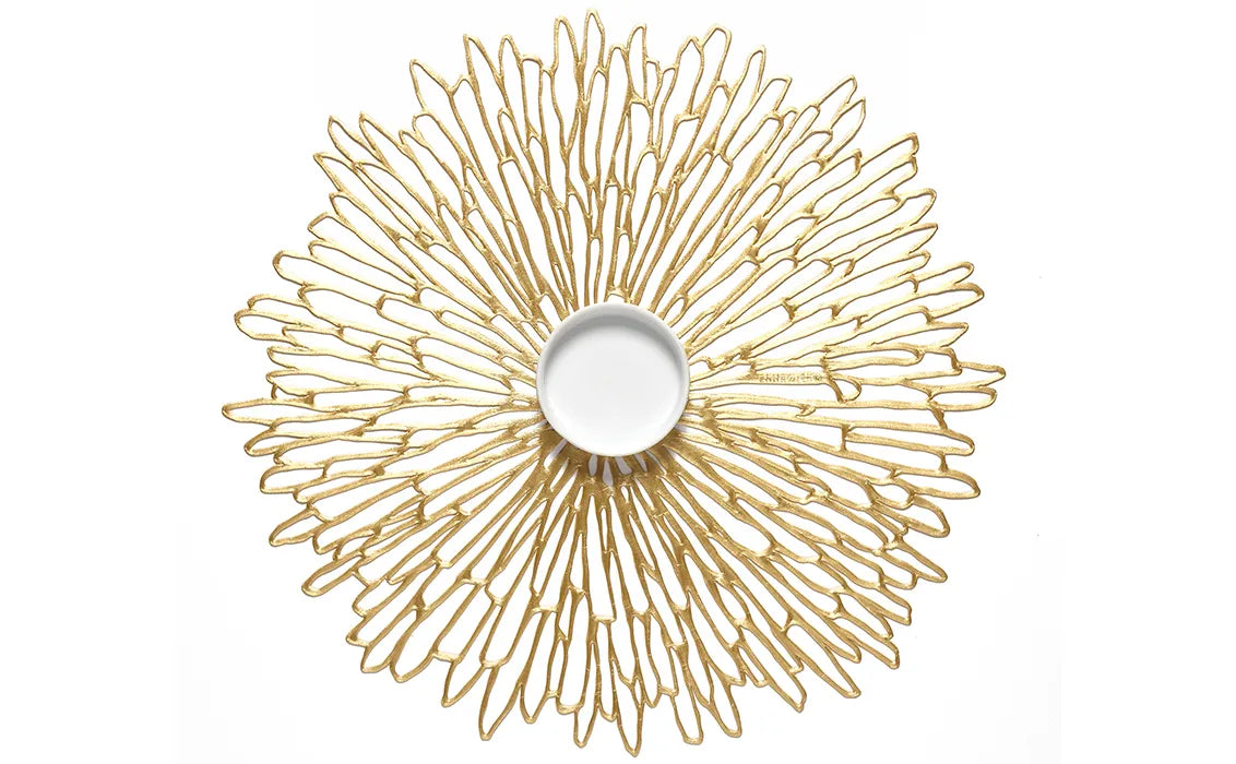 Chilewich Placemat - Round Bloom - Gold